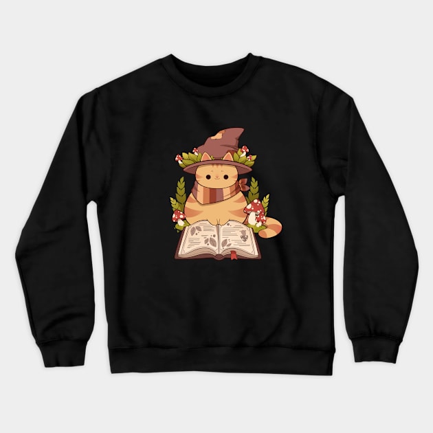 Nature Witch Kitty Crewneck Sweatshirt by Rihnlin